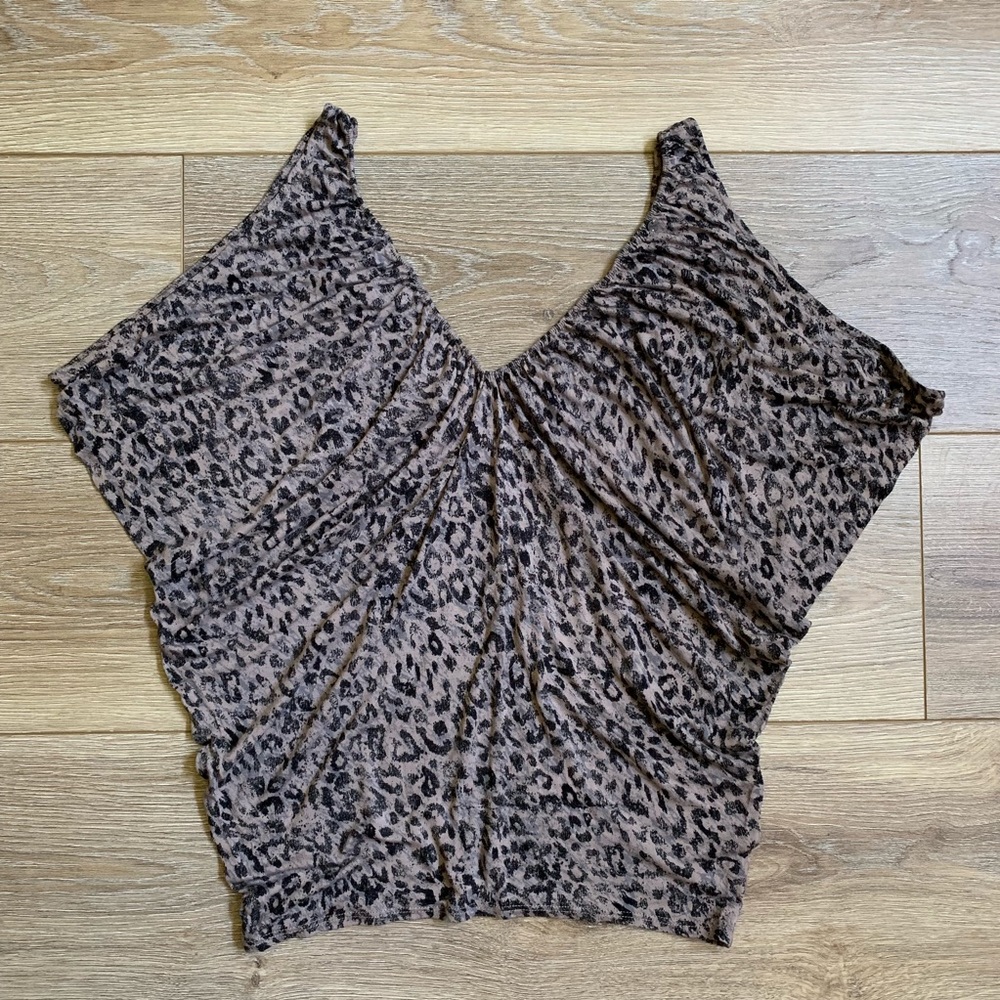 EUC Guess Leopard Print Open-Shoulder Top